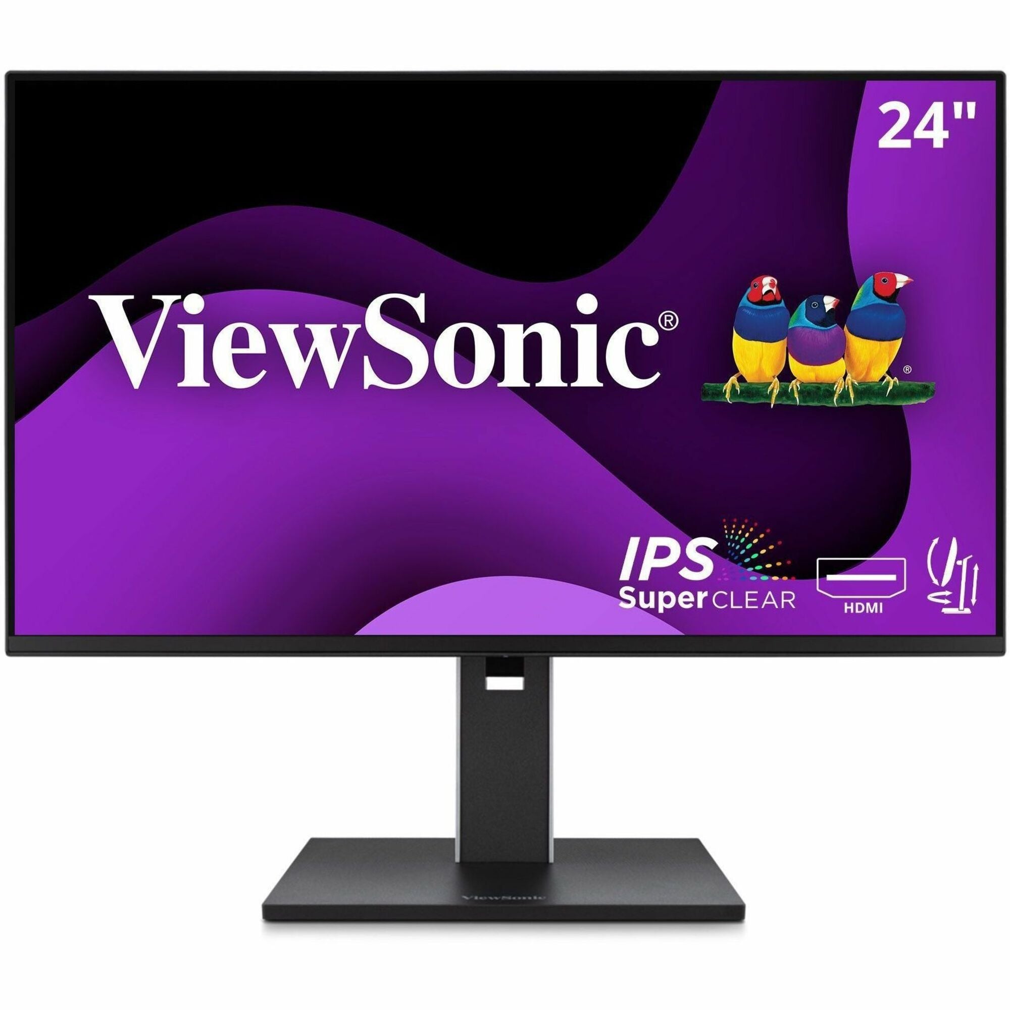 ViewSonic VG2451 24 Inch IPS 1080p Ergonomic Monitor with Full Adjustability, 100Hz, 4-Port USB Hub, HDMI, DisplayPort, and USB C Inputs for Home and Office - VG2451