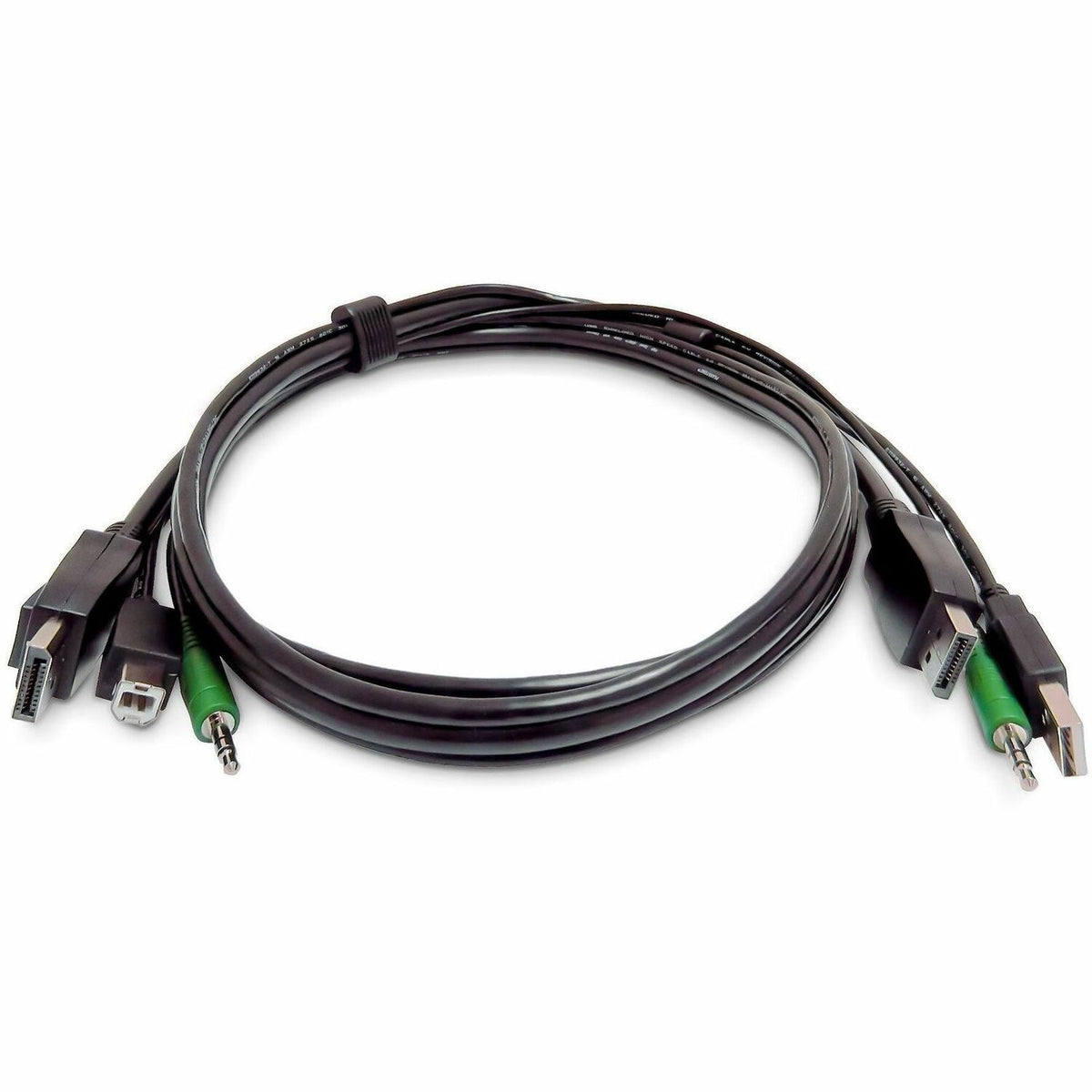 StarTech.com 10ft (3m) Dual-DisplayPort KVM Cable, USB 2.0, 3.5mm Audio, Universally Compatible Combo Cable for KVM Switches, TAA - SK2DPMMKVM10-TAA
