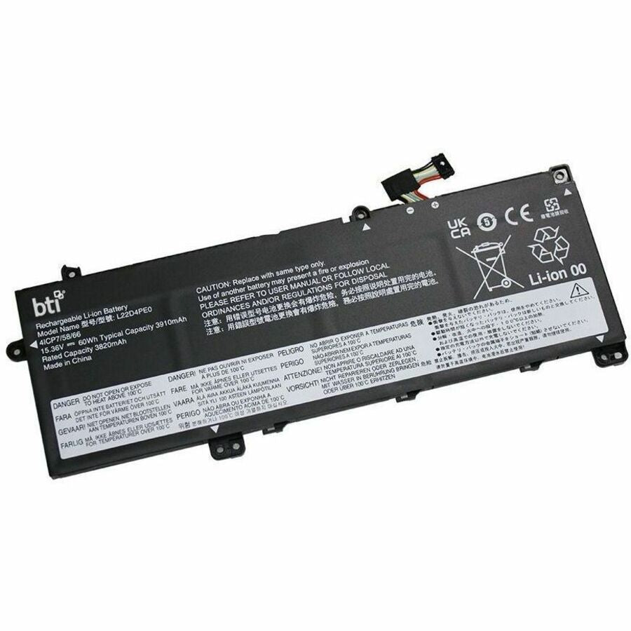 BTI L22B4PE0-BTI 4-CELL 15.36V LI-ION NOTEBOOK BATTERY FOR LENOVO THINKBOOK 14 G6 IRL, 14 G6 IRL 21KG, 14 G6 IRL 21NQ, 14 G6 ABP, 14 G6 ABP 21KJ, 14 G7 IML, 14 G7 IML 21MR - L22B4PE0-BTI