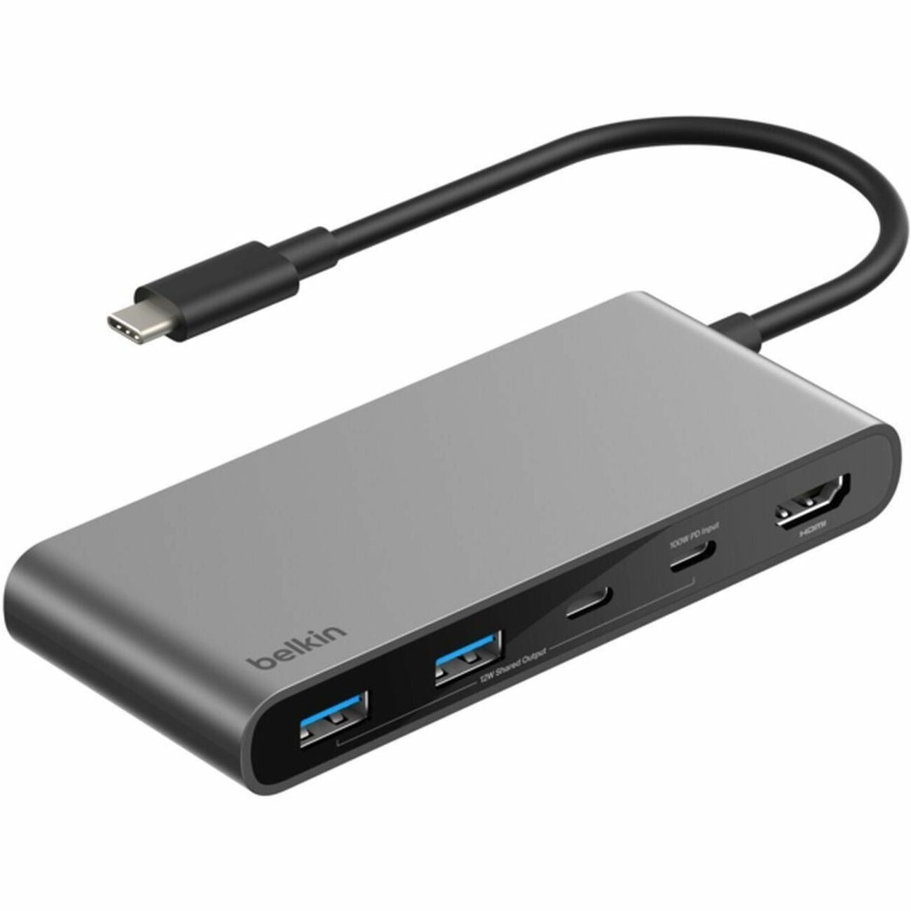 Belkin 7-Port USB-C Hub - USB-C to - 2xUSB-A, 2xUSB-C, 1x4K HDMI, 1xSD + 1xMicroSD Reader - Black - AVC023FQSGY