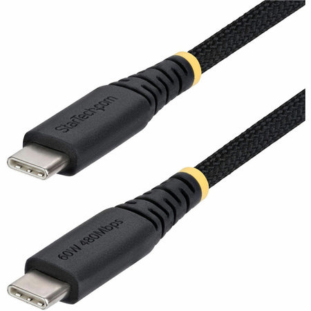 StarTech.com 6ft (1.8m) USB-C Charging Cable, 60W (3A) PD, Dual-Layer Braided Nylon/TPE Jacket, Rugged USB 2.0 Laptop Charger Cord - USB2CC6FNCBR