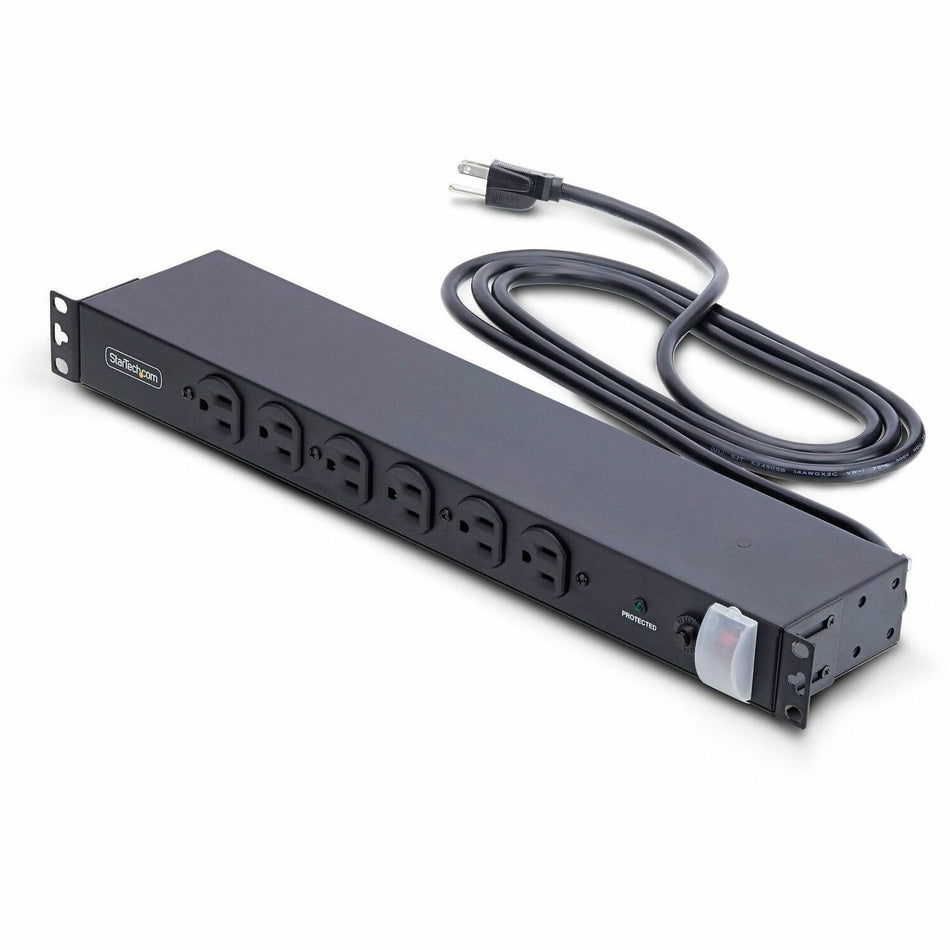 StarTech.com 14-Outlet Rackmount PDU, 1U Server Power Strip, 6x Front and 8x Rear Ports, Mounted Power Distribution Unit for 19in Racks - 1415B8H-RACK-PDU-SP