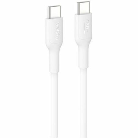 Belkin BoostCharge USB-C to USB-C Cable 60W, 6.6ft/2m, White - CAB023FQ2MWH