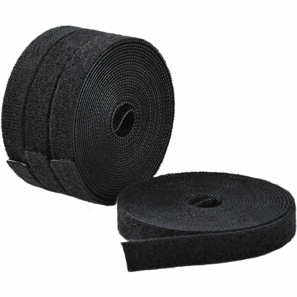 StarTech.com 4-pack 15ft (4.6m) Hook and Loop Roll, 0.5in Wide, Black, Cut-to-Size Reusable Cable Ties, Fastener Tape, Bulk Roll - HKLP15054PK