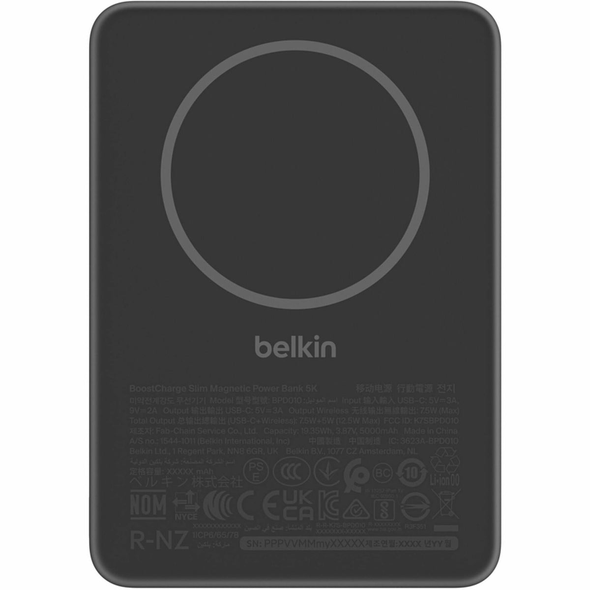 Belkin BoostCharge Slim Magnetic Power Bank 5K - BPD010FQBK