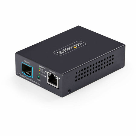 StarTech.com 10GbE Multi-Gigabit Open SFP+ Fiber Media Converter, 10G/5G/2.5G/1G/100M, Copper to 10GBASE-X SFP+, 16K Jumbo Frames, TAA - MCM10G6SSFP