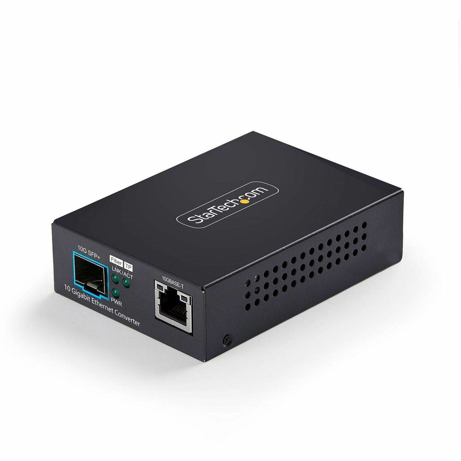 StarTech.com 10GbE Multi-Gigabit SFP+ Fiber Media Converter, 10G/5G/2.5G/1G/100M RJ-45 to 10GBASE-X SFP+, Single-Mode, Multi-Mode, TAA - MCM10GSFP2