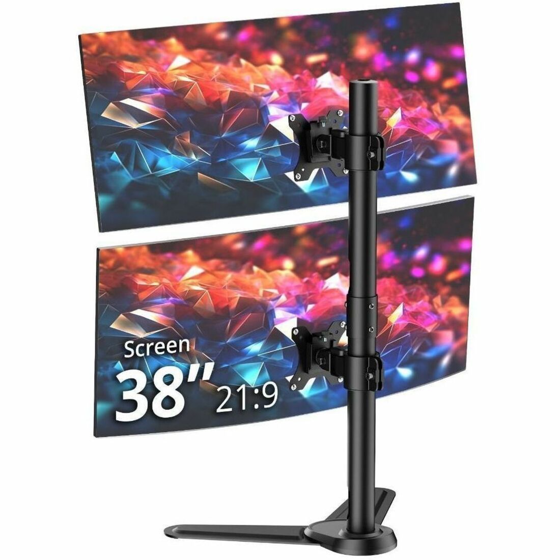 SIIG Dual Vertical Monitor Stand - Heavy-Duty Freestanding Mount for 13-38" Screens, up to 26.5 lbs each - CE-MT5J11-S1