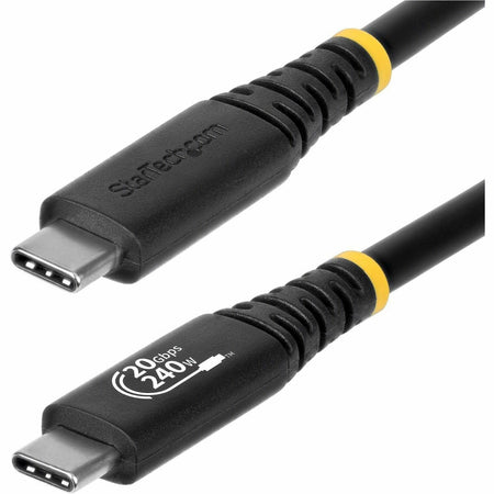 StarTech.com 6ft (1.8m) USB4 Cable, 20Gbps, USB-IF Certified USB-C Cable, 240W PD EPR, 4K 120Hz DP 2.1, TPE Jacket, Black USB-C Cord - CC6FT20GUSB4TP