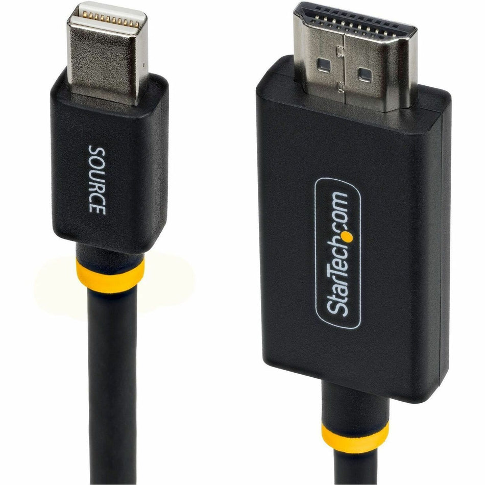StarTech 3ft (91cm) Mini DisplayPort to HDMI Adapter Cable, 4K 60Hz with HBR3/HDCP 2.3/DPCP, MDP to HDMI 2.0 Active Video Converter - 3F-MDP-HDMI2-4K60