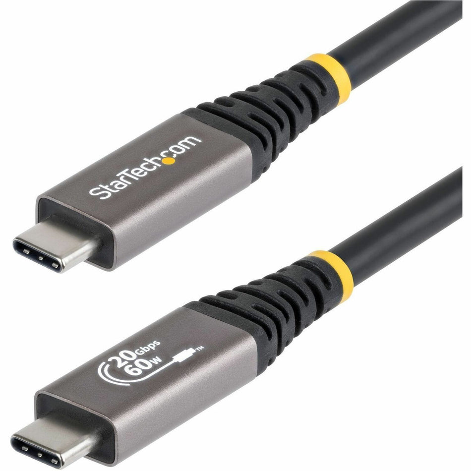 StarTech 10ft (3m) USB4 Cable, 20Gbps, USB-IF Certified USB-C Cable, 60W, 4K120Hz DP 2.1, TPE Jacket, Black USB-C Cord - CC10FT20GUSB4CX