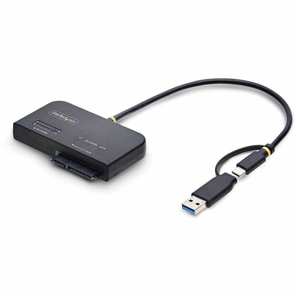 StarTech USB-C/USB-A to M.2 NVMe and 2.5in/3.5in SATA Adapter, 10Gbps, Tool-Free External SSD Hard Drive Reader, B+M/M-Key - USB31CSAT3M2E