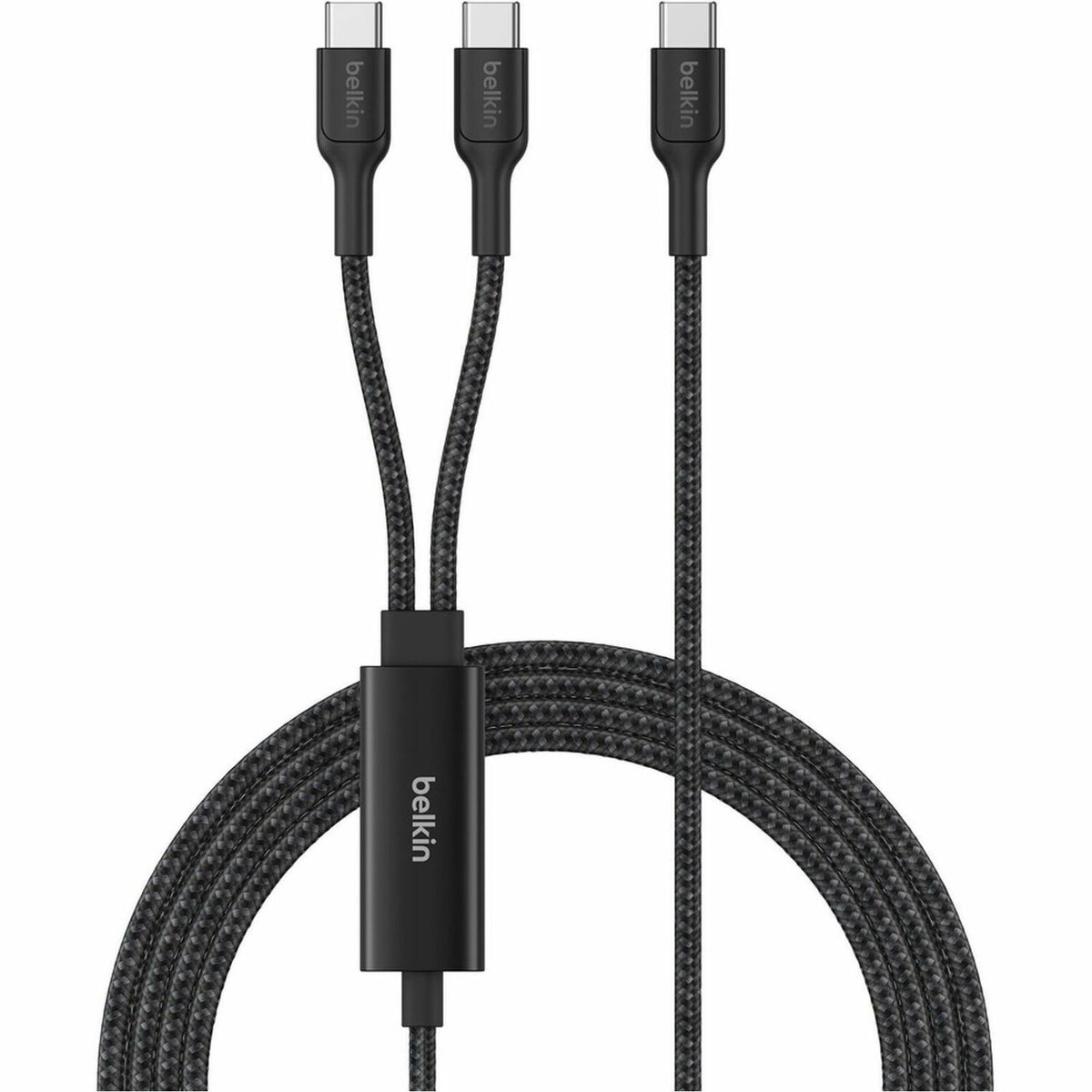 Belkin BoostCharge Pro Braided USB-C to Dual USB-C Cable 140W, Black, 5ft/1.5m - CAC004FQ1.5MBK