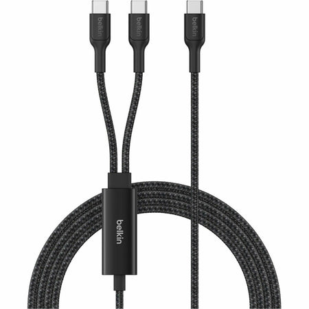 Belkin BoostCharge Pro Braided USB-C to Dual USB-C Cable 140W, Black, 5ft/1.5m - CAC004FQ1.5MBK