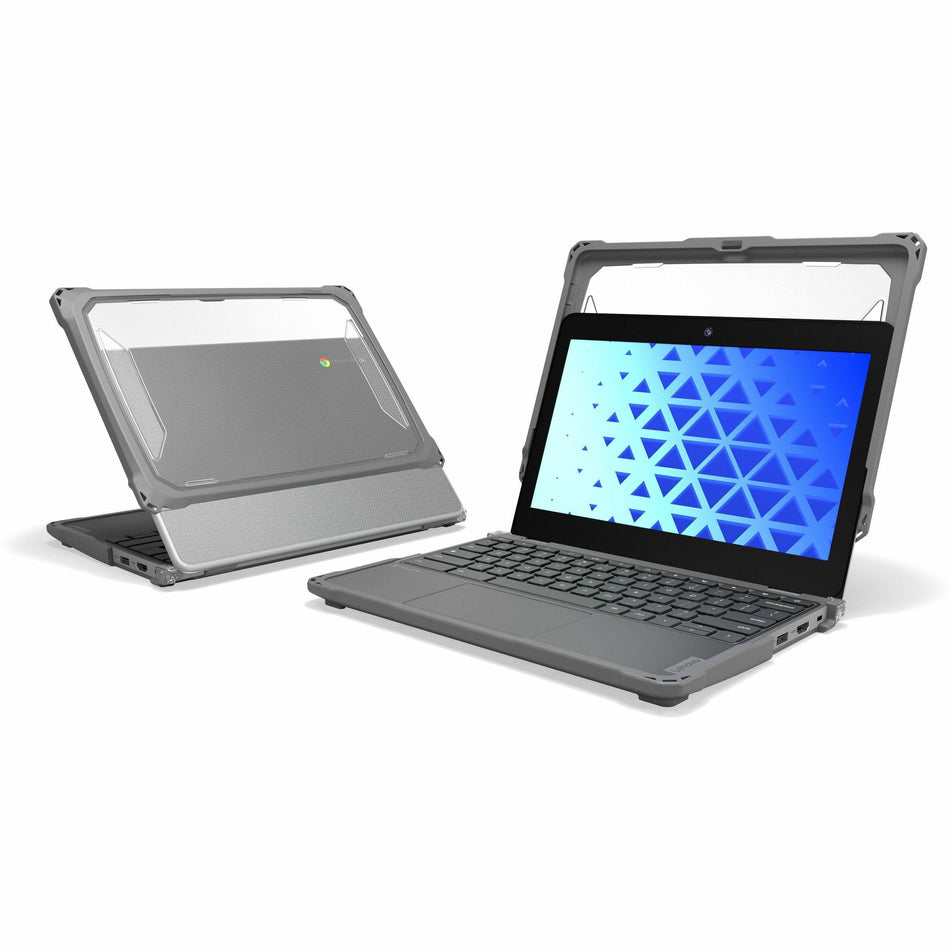 MAXCases Extreme Shell-F3 Slide Chromebook Case for Lenovo 100e G5 Chromebook 11.6" (Gray/Clear) - LNESF31EG5GRY