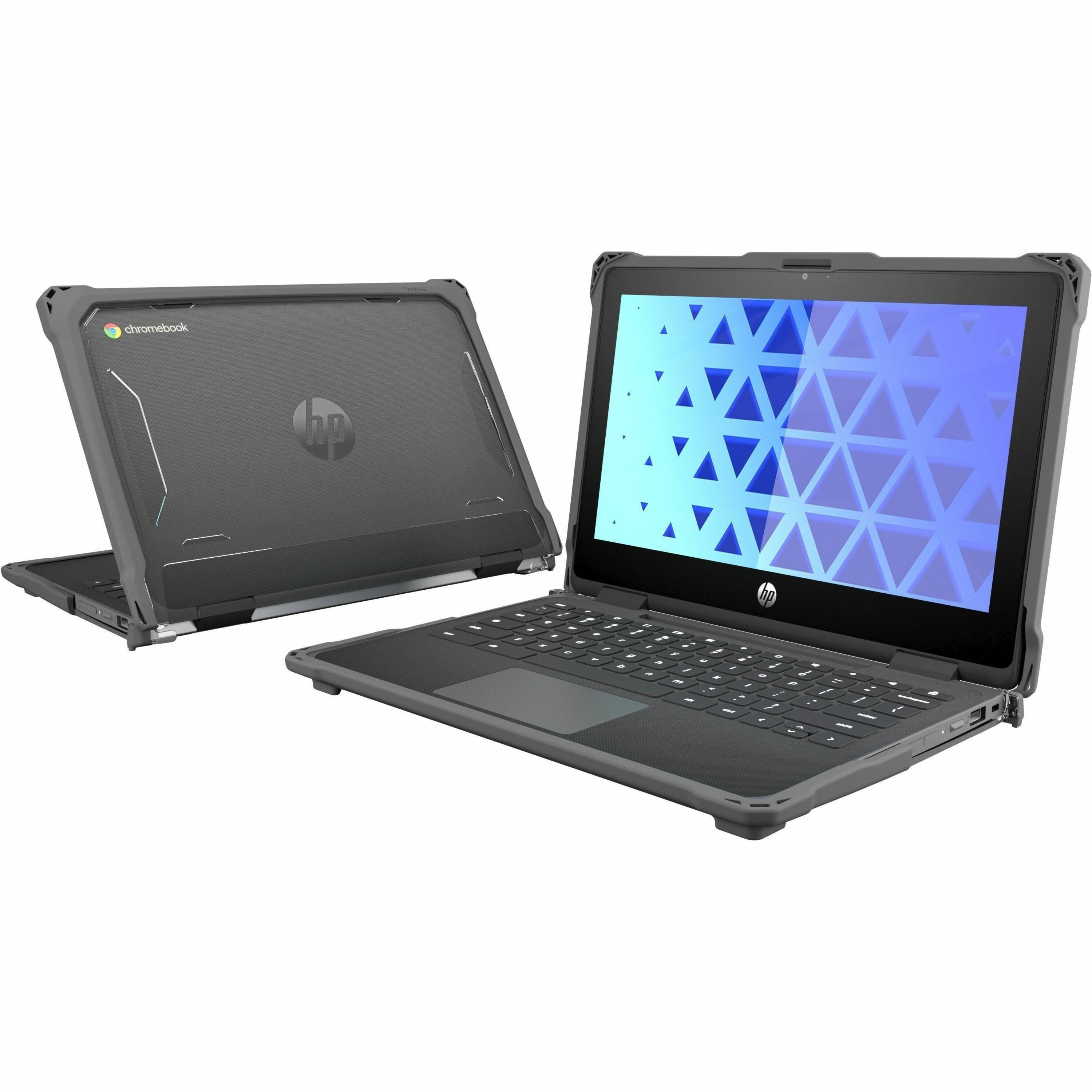 MAXCases Extreme Shell-F3 Slide Chromebook Case for HP Fortis G1m Chromebook 11.6" "Flip 2:1" (MediaTek Processor) (Gray/Slide-On Top, PC/TPU Bottom) - HPESF3G1MFGRY