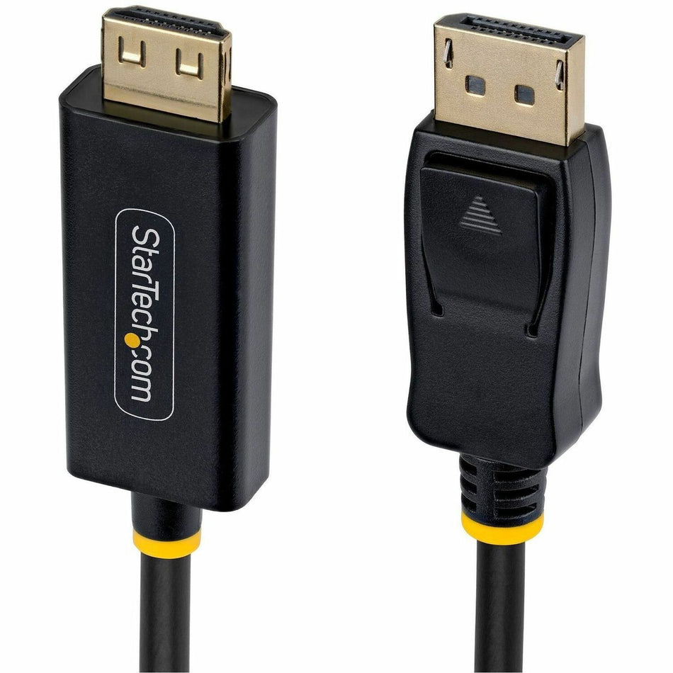 StarTech 3ft DisplayPort to HDMI Adapter Cable with Gripping Connector, 4K 60Hz, HDR, Uni-directional DP to HDMI Video Converter - 3F-DP-HDMI-4K60-GR