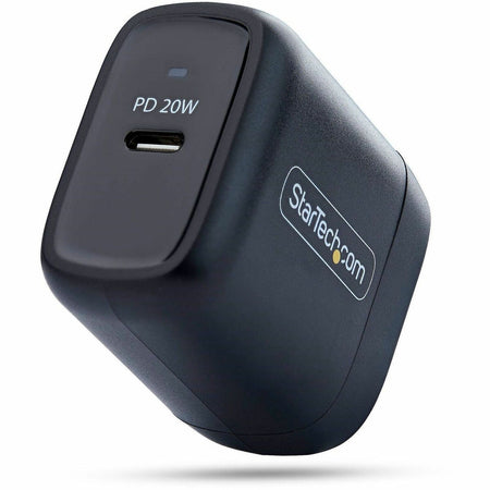 StarTech 20W USB-C Wall Charger, Portable Charger with USB Power Delivery Fast Charging, 5V/9V PD, USB-C Charger, Black - 102NB-WALL-CHARGER