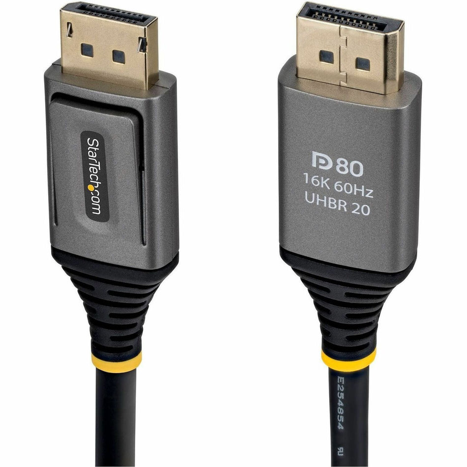 StarTech 50cm DisplayPort 2.1 Cable, VESA Certified DP80 DisplayPort Cable, 10K/8K 60Hz, 16K 60Hz/8K 240Hz w/DSC 1.2a, DP 2.1 Cord - DP21V-50C-DP80-CABLE