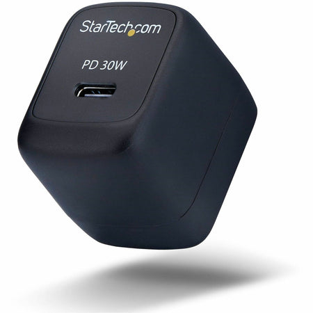 StarTech 30W USB-C Wall Charger, Portable GaN Charger with USB Power Delivery Fast Charging, GaN 5V/9V/15/20V, USB-C Charger, Black - 103NB-WALL-CHARGER