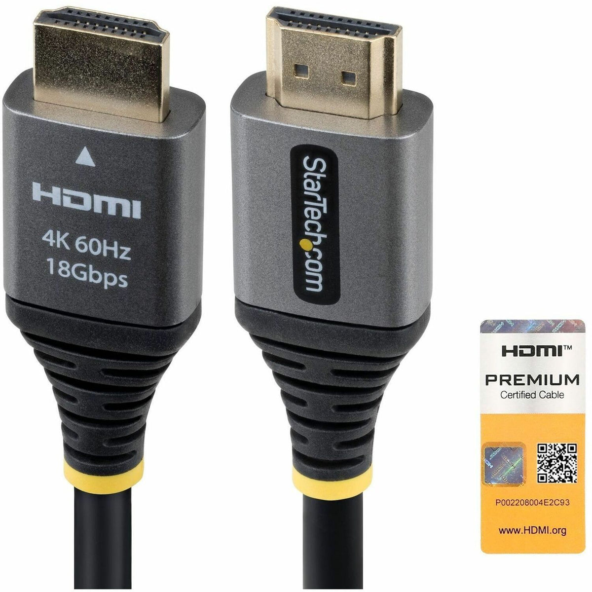 StarTech 12ft (3.6m) Premium Certified High Speed HDMI Cable, 4K 60Hz/1440p 144Hz, High-Flex HDMI 2.0 Cable with HDR10/ARC, 18Gbps - HDMMV12F