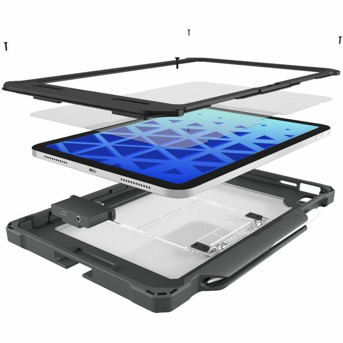 MAXCases Shield Extreme-X2 for iPad 10/11 10.9" w Updated /3.5 mm Adapter w/ Tamper-Resistant Option (2026) (Black) - APSXX2AI10U
