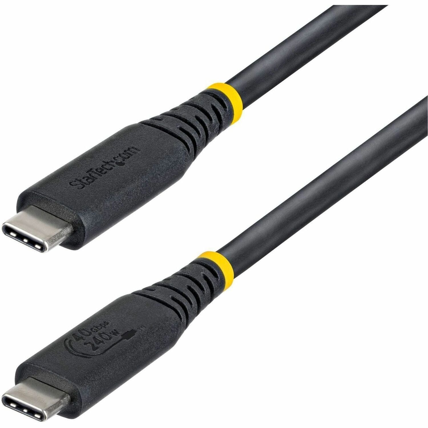 StarTech 3ft (91cm) USB4 Cable, 40Gbps, USB-IF Certified USB-C Cable, 240W, 8K 60Hz/4K 240Hz DP2.1, Thunderbolt 4 Compatible, Black - CC3FT40GUSB4TP