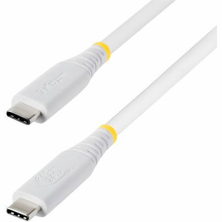 StarTech 3ft (91cm) USB4 Cable, 40Gbps, USB-IF Certified USB-C Cable, 240W, 8K 60Hz/4K 240Hz DP2.1, Thunderbolt 4 Compatible, White - CC3FT40GUSB4TPW