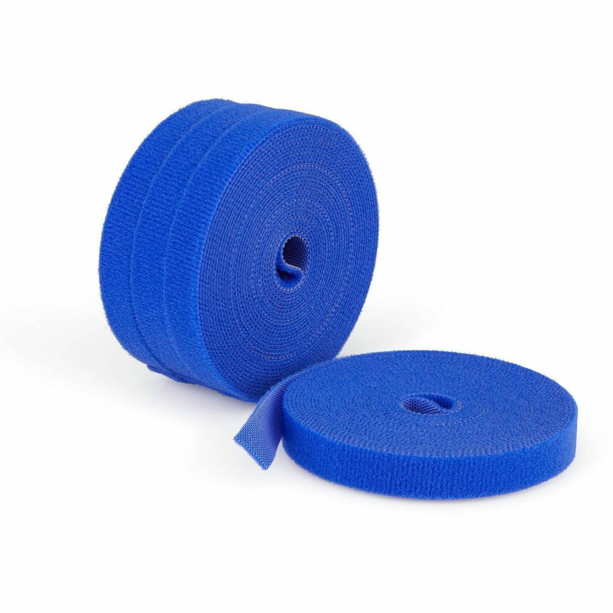 StarTech 4-pack 15ft (4.6m) Hook and Loop Roll, 0.5in Wide, Blue, Cut-to-Size Reusable Cable Ties, Fastener Tape, Bulk Roll - HKLP1505BL4PK