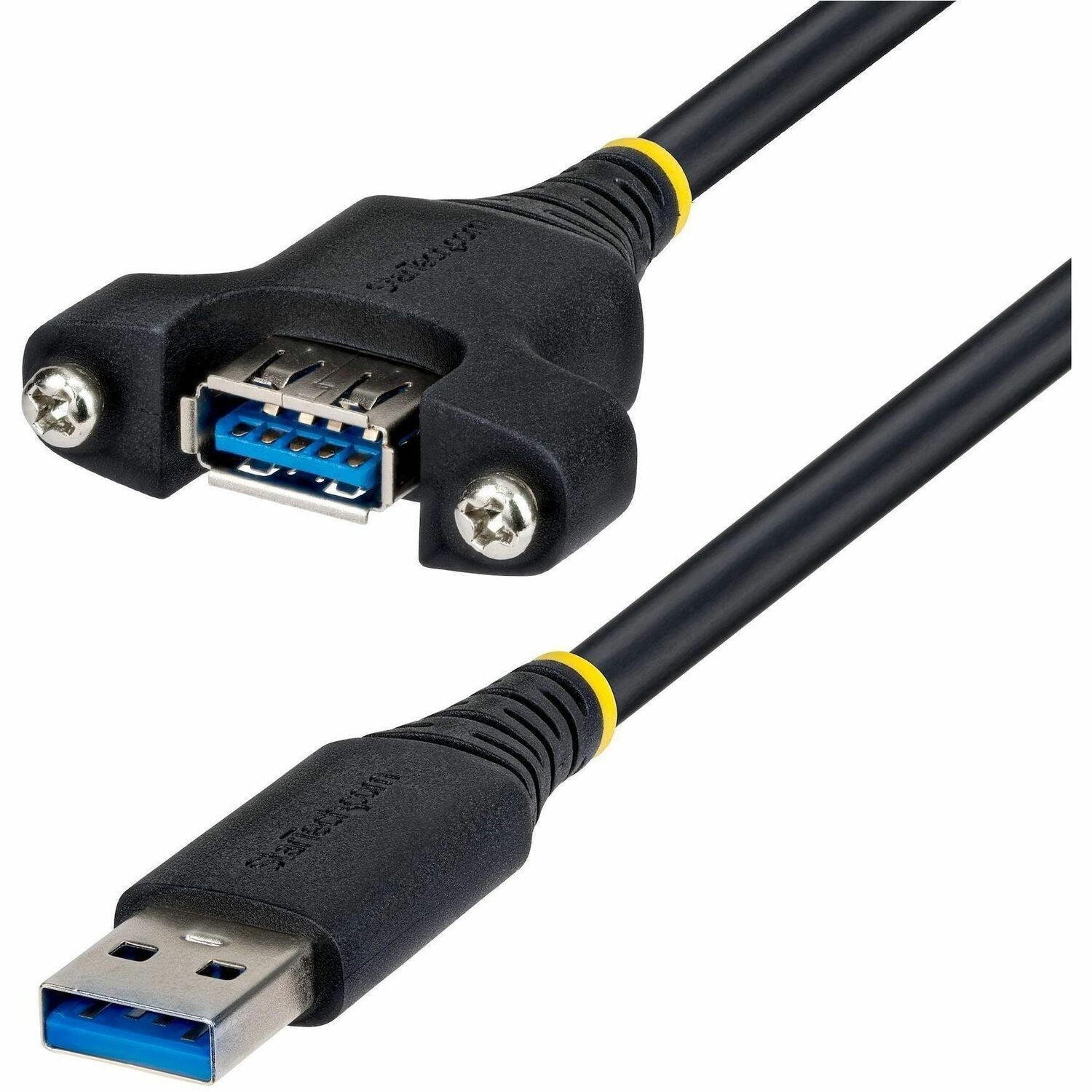 StarTech 2m Panel Mount USB Cable A to A, M/F, USB-A Male to Female Extension Cable, USB 5Gbps Panel Mount Adapter Cable - USBPNLAFAM2M