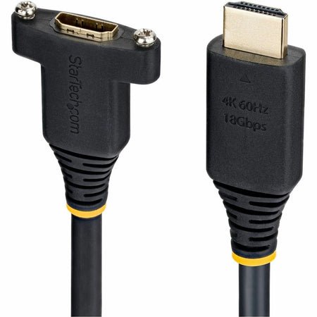 StarTech 2m (6ft) Panel Mount HDMI Cable, High Speed HDMI Panel Mount Extension Cable, 4K 60Hz, HDMI Male to Female Adapter Cable - HDMI2PNLFM-2M
