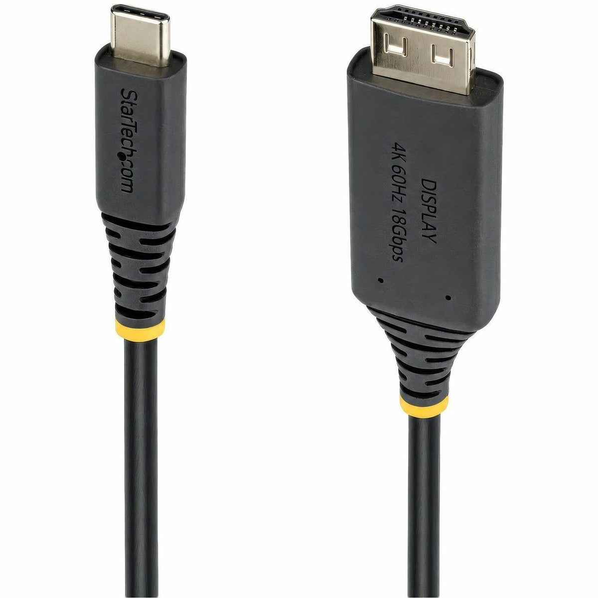 StarTech 3ft USB-C to HDMI Adapter Cable with Gripping Connector, 4K 60Hz, HDR, Uni-directional USBC to HDMI Video Converter - 3F-USBC-HDMI-4K60-G