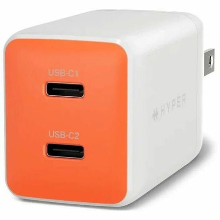 Targus HyperJuice Flex 45W GaN Wall Charger - White/Orange - HJ1201OGNA