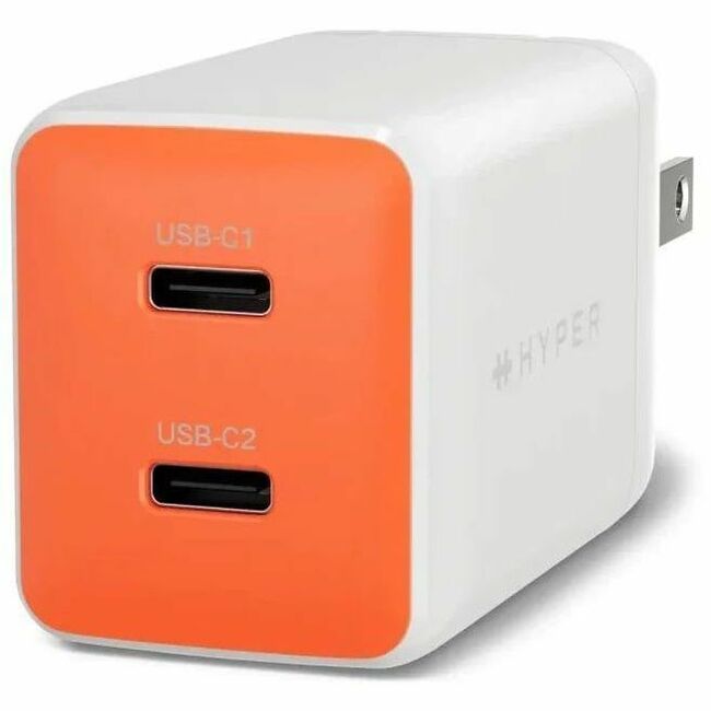 Targus HyperJuice Flex 45W GaN Wall Charger - White/Orange - HJ1201OGNA