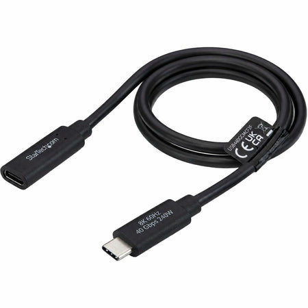 StarTech 2ft (60cm) USB4 Extension Cable, 40Gbps, 240W, 8K 60Hz/4K 240Hz, USB-C Male to Female Extender Cord, Thunderbolt 4 Compatible - USB440GCMCF2F