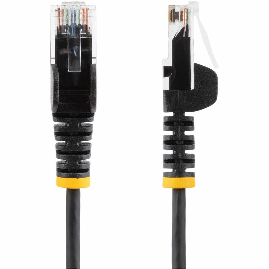 StarTech 9in Black Slim CAT6 Cable, 10 Pack, Snagless RJ45, UTP, LSZH, 28AWG Pure Bare Copper, Slim Network Patch Cord - N6PAT9INBKS10PK