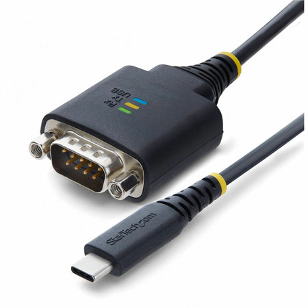 StarTech 1ft (30cm) USB-C to Serial Adapter Cable, COM Retention, FTDI Chipset, Type-C to DB9 RS232, Status LEDs, DB9 Nuts and Screws - 1P1FFC-USB-C-SERIAL