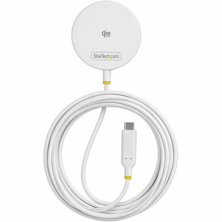 StarTech Qi2.2 25W Magnetic Wireless Charging Pad, 6.6ft/2m USB-C Tethered Cable, MagSafe Compatible, iPhone 17/16 Pro/Pro Max, White - 1PW-WIRELESS-CHARGER