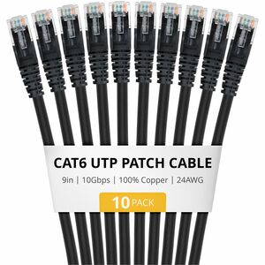 StarTech.com Category 6 UTP Patch Network Cable - CAT6UTP9INBK10PK