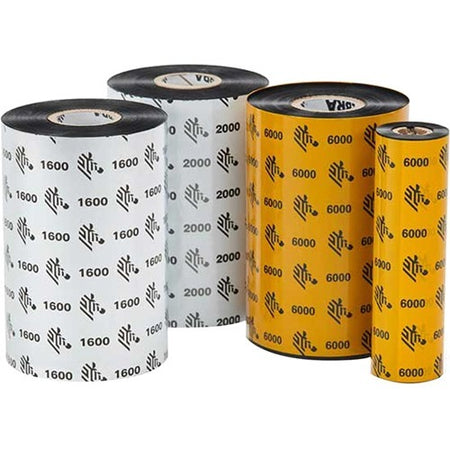 Zebra Wax Ribbon 1.57inx1476ft 2100 High Performance 1in core - 02100BK04045