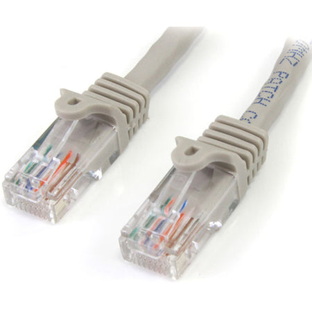 StarTech.com 1 ft Gray Snagless Cat5e UTP Patch Cable - 45PATCH1GR