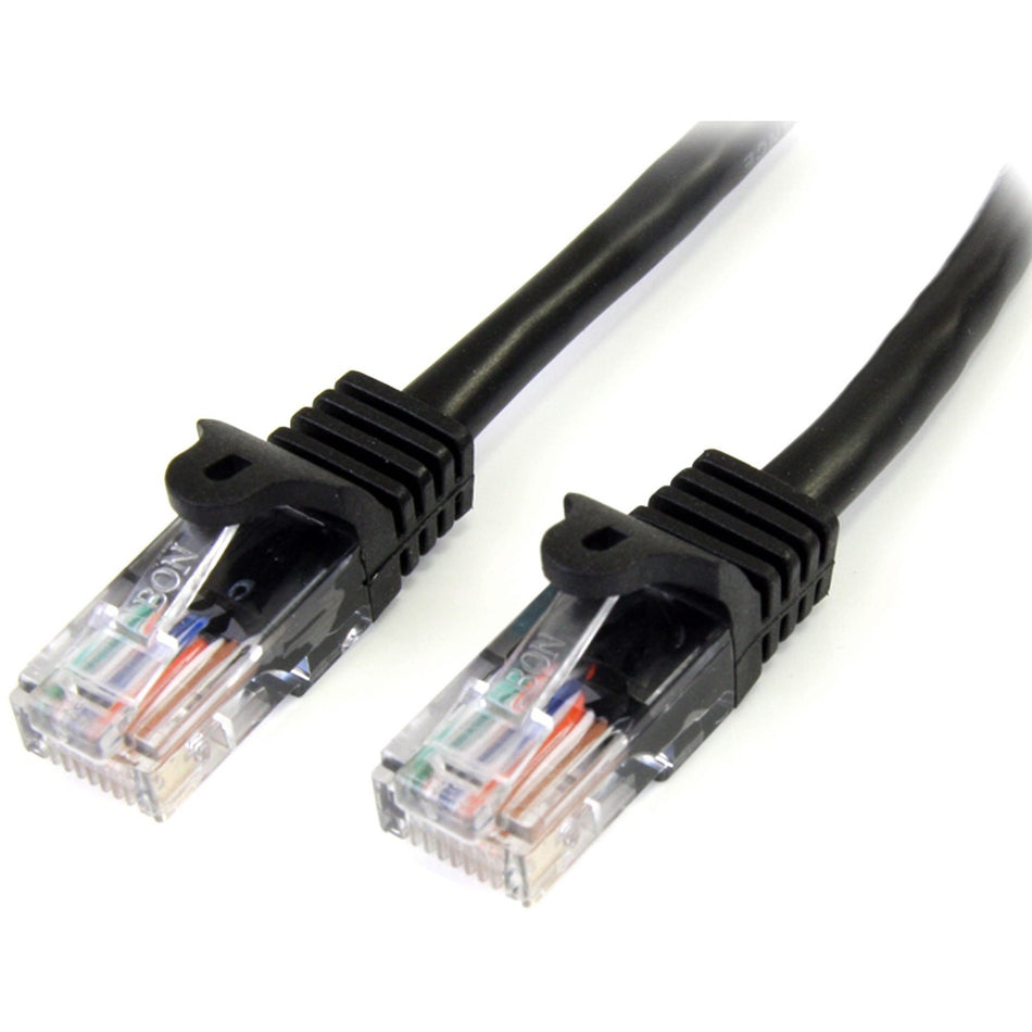 StarTech.com Snagless Cat5e UTP Patch Cable - RJ-45 (M) - RJ-45 (M) - 100 ft - UTP - ( CAT 5e ) - black - 45PATCH100BK