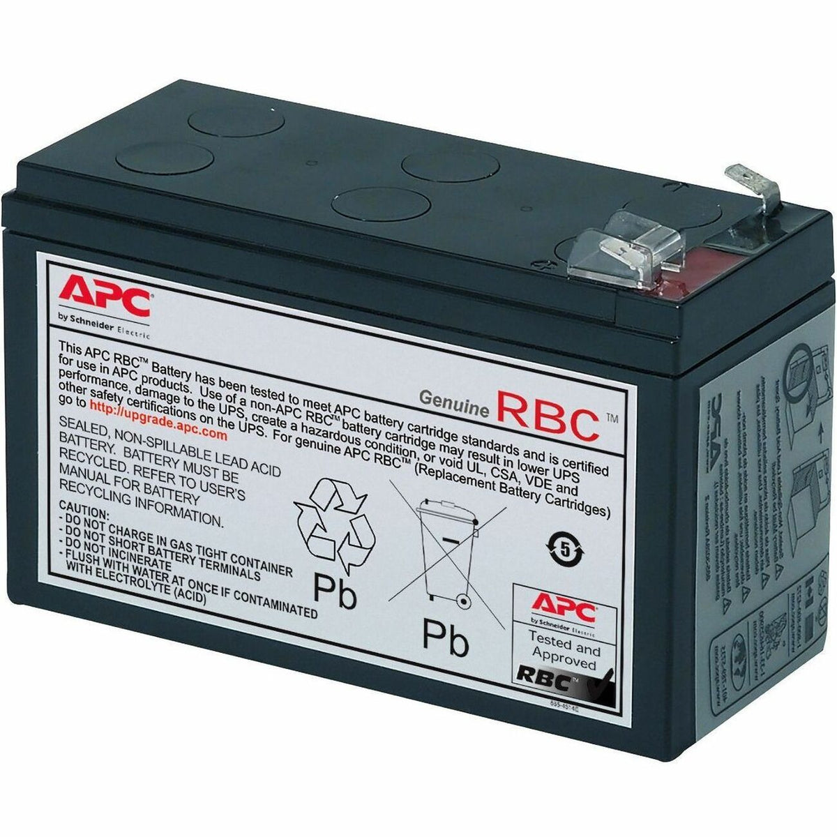 APC Replacement Battery Cartridge for Back-UPS, 12V 9Ah lead-acid battery, 2-year repair or replace warranty - RBC17
