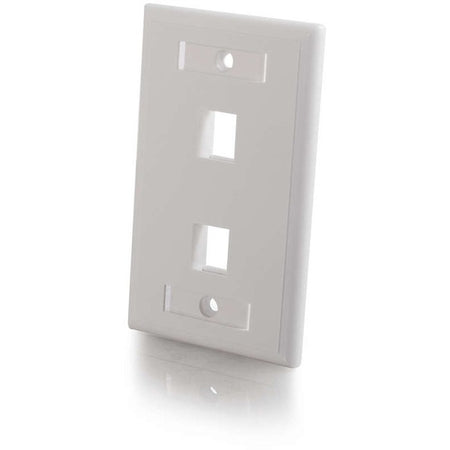 C2G 2-Port Single Gang Multimedia Keystone Wall Plate - White - 03411