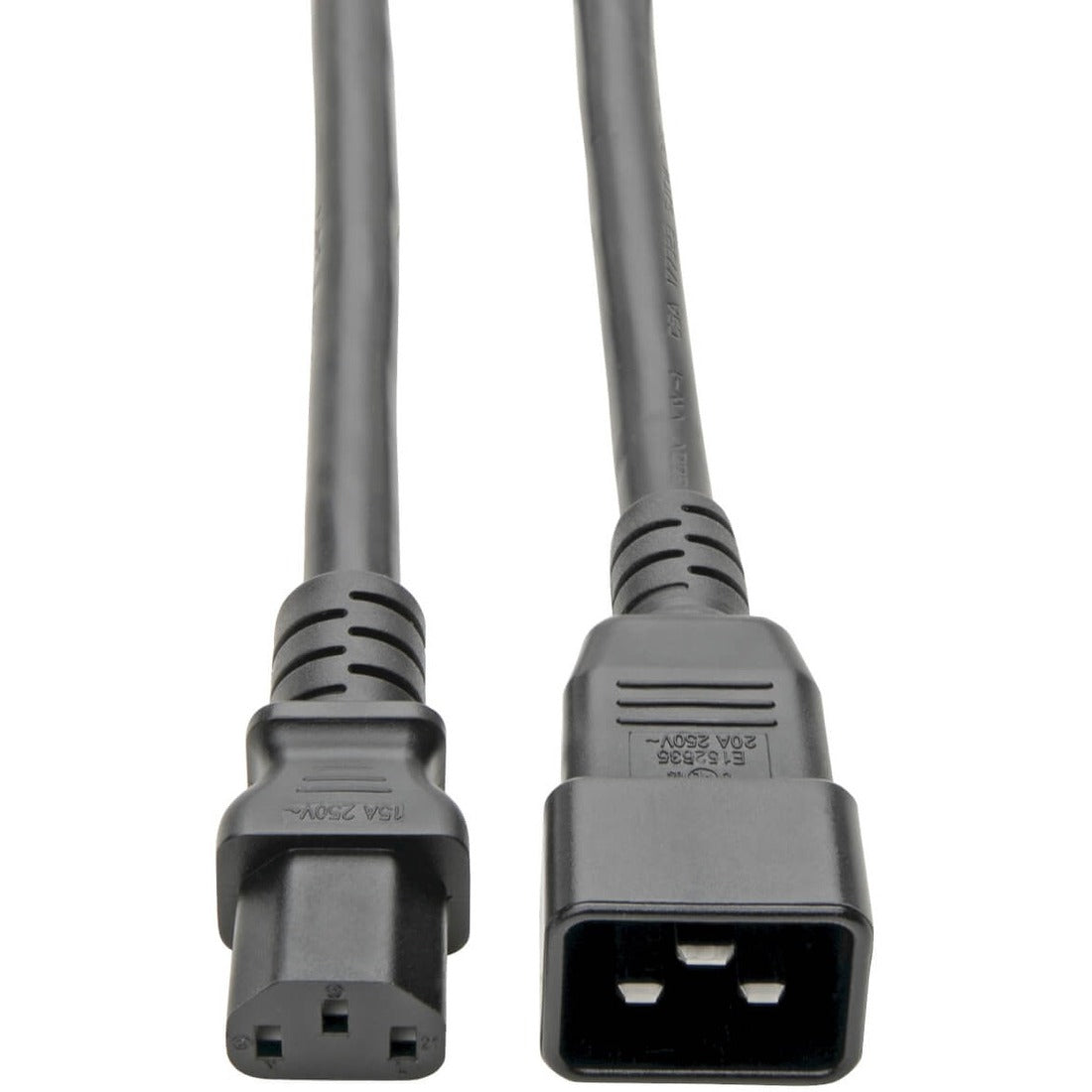 Tripp Lite by Eaton C20 to C13 Power Cord for Computer - Heavy-Duty 15A 100-250V 14 AWG 7 ft. (2.13 m) Black - P032-007