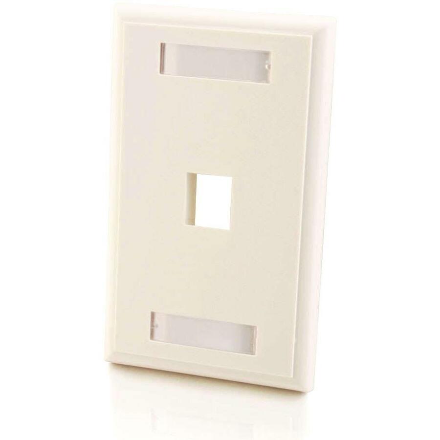 C2G 1-Port Single Gang Multimedia Keystone Wall Plate - White - 03410