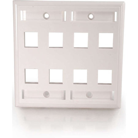 C2G 8 Socket Keystone Network/Multimedia Faceplate - 03415