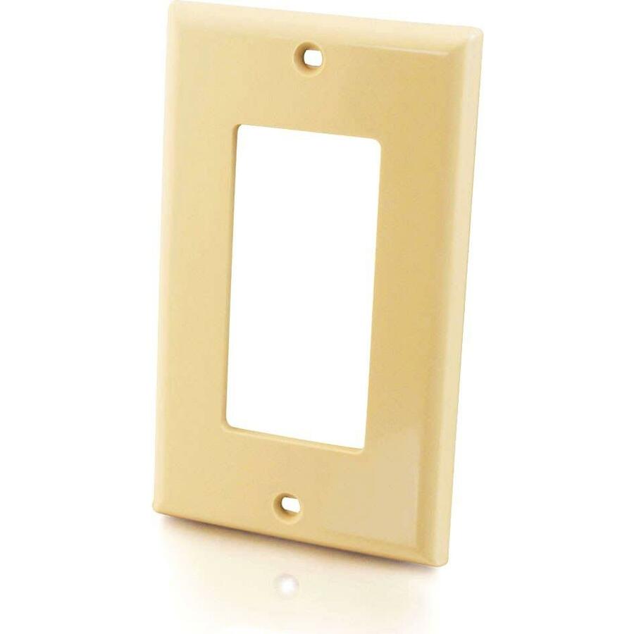 C2G Decorative Style Cutout Single Gang Wall Plate - Ivory - 03724