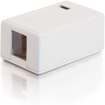 C2G 1-Port Keystone Jack Surface Mount Box - White - 03831