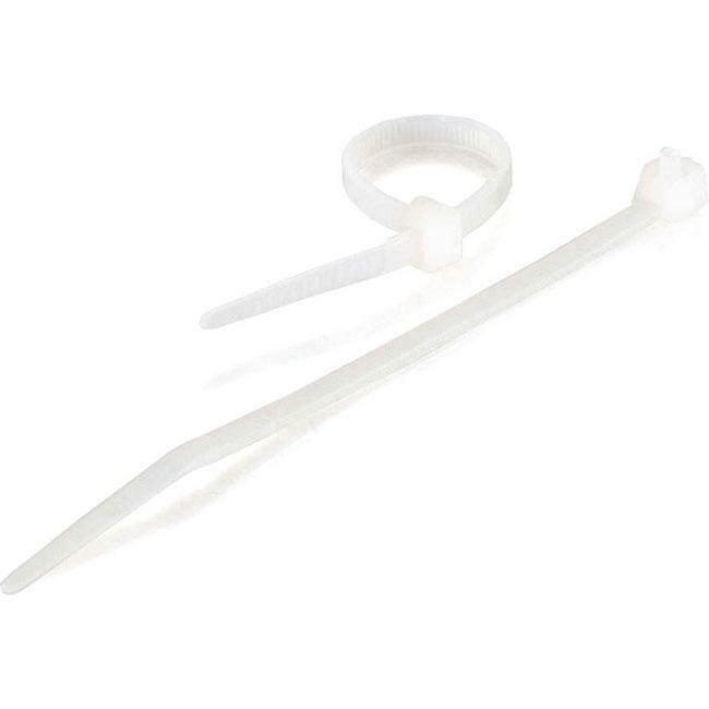 C2G 7.75in Releasable/Reusable Cable Ties - White - 50pk - 43044